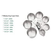 7 in 1 304 Stainless Steel Measuring Cup Set Baking Tools